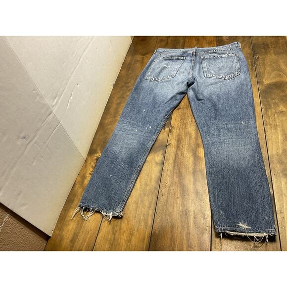 Agolde Jamie Jeans Womens 31 Blue High Rise Distressed Denim Button Fly Classic - Picture 2 of 12